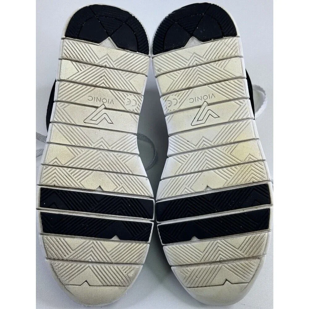 Vionic Nana Walking Shoes Sneakers Women’s 6 Black White Satin Suede Lace up - Picture 10 of 10